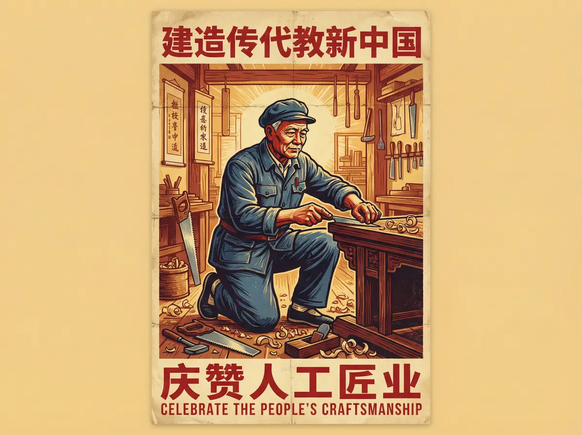 木工匠人精心雕琢 - 51视频 工匠风采